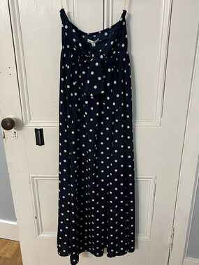 Newbury Kustom Navy and White Polka Dot Dress with Front Knot